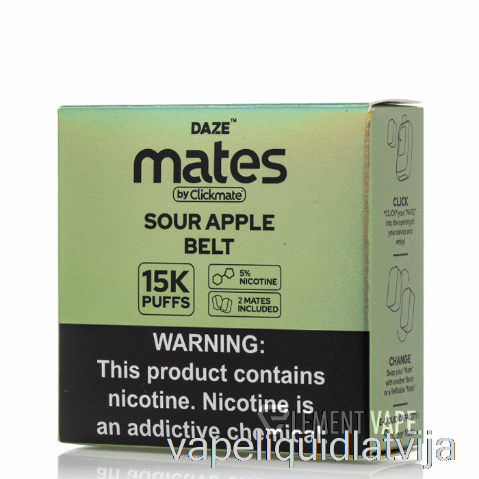 7 Daze Mate Pods Sour Apple Belt Vape šķidrums